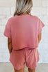 Lucky Charm Sequin Horseshoe Graphic Washed Crop Tee And Skort Set